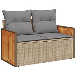 Avis vidaXL Salon de jardin 11 pcs avec coussins beige résine tressée