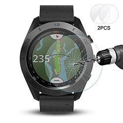 Wewoo Film protecteur écran pour Garmin Approche S60 Smartwatch 0.2mm 9 H Dureté de Surface 2.15 D Antidéflagrant En Verre Trempé D'écran 2 PCS 