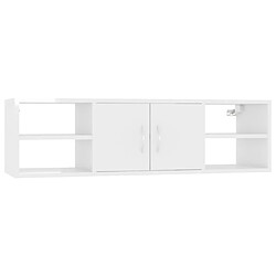 vidaXL Étagère murale Blanc brillant 102x30x29 cm Bois d’ingénierie