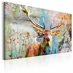 Paris Prix Tableau Imprimé Deer on Wood 60 x 90 cm