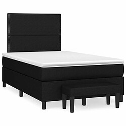 Maison Chic Structures de lit + matelas,Lit à sommier tapissier avec matelas Noir 120x200 cm Tissu -MN99463