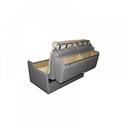 Inside 75 Canapé lit 2-3 places LUNA convertible EXPRESS 120cm tweed gris silex matelas 16 cm pas cher