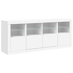 Maison Chic Commode Buffet - Meuble de rangement avec lumières LED blanc 163x37x67 cm -GKD48012 pas cher