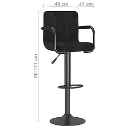 vidaXL Tabouret de bar Noir Velours pas cher