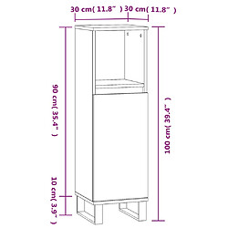 vidaXL Armoire de salle de bain blanc brillant 30x30x100 cm pas cher