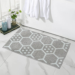 LUUCOZK Tapis de bain antidérapants, absorbants, à séchage rapide, décoration de salle de bain, gris-50 x 80cm 