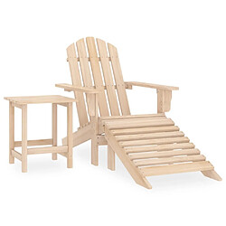 Maison Chic Chaise de jardin avec repose-pied - Fauteuil d'extérieur Adirondack et table Sapin -MN63833