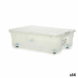 BigBuy Home Boîte de rangement avec roues 30 L 40 x 18 x 59,5 cm (14 Unités)