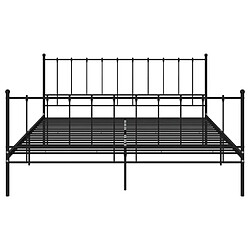 Avis vidaXL Cadre de lit sans matelas noir métal 140x200 cm