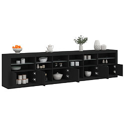 vidaXL Buffet avec lumières LED noir 283x37x67 cm