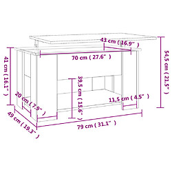 vidaXL Table basse Sonoma gris 79x49x41 cm Bois d'ingénierie pas cher