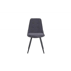 Inside 75 Lot de 4 chaises design COCOON piètement métal noir assise gris foncé