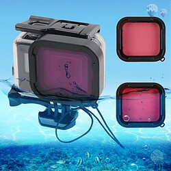 Wewoo Boitier étanche Boîtier de protection à l'eau de 45m + Coque arrière à écran tactile pour GoPro NOUVELLE HERO / HERO6 / 5, avec monture de base & filtres à vis & violet, rouge, rose, pas besoin de retirer la lentille Transparent