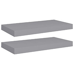 vidaXL Étagères murales flottantes 2 pcs gris 50x23x3,8 cm MDF