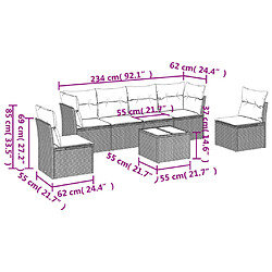 Avis vidaXL Salon de jardin avec coussins 7 pcs gris résine tressée