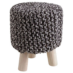 Aubry Gaspard Tabouret bas en coton. Tabouret bas en coton