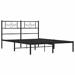 Acheter Maison Chic Lit adulte - Cadre de lit métal avec tête de lit,Structure du lit Contemporain pour chambre noir 140x200 cm -MN36945