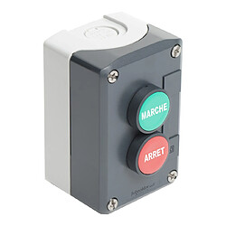 boite à bouton - harmony xal - 2 bouton poussoir - vert et rouge - schneider electric xald224 