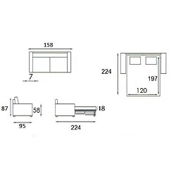 Acheter Inside 75 Canapé convertible express ECLIPSE matelas 18cm couchage 120cm Tissu microfibre Gris clair