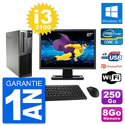 PC Lenovo M91p SFF Ecran 27" Intel i3-2100 RAM 8Go Disque 250Go Windows 10 Wifi · Occasion 