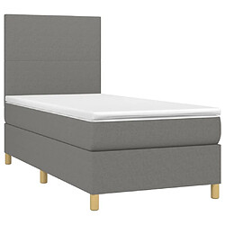 Avis Sommier à lattes et LED,Cadre à lattes de lit avec matelas pour Adulte Gris foncé 90x200cm -MN76593