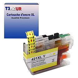 T3AZUR- Cartouche compatible avec Brother LC421 XL pour Brother DCP-J1050DW, DCP-J1140DW, DCP-J114DW, DCP-J1800DW Jaune 