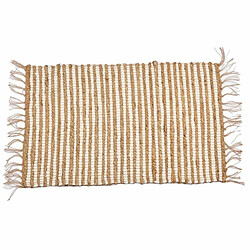 Gift Decor Tapis Blanc Naturel Rayures 60 x 1 x 90 cm (12 Unités)