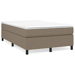 vidaXL Sommier à lattes de lit avec matelas Taupe 120x200 cm Tissu