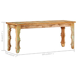 Avis vidaXL Banc 110 x 35 x 45 cm Bois de récupération massif