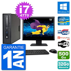 PC HP 800 G1 Ecran 19" Core i7-4770 RAM 32Go Disque 500Go Windows 10 Wifi - Occasion