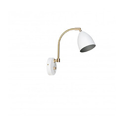 Luminaire Center Applique murale DELUXE en Métal et Blanc/Laiton Diamètre 9,8 Cm