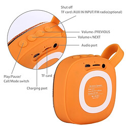 Wewoo Enceinte Bluetooth d'intérieur Orange Haut-parleur stéréo design portable, avec microphone intégré, prise en charge des appels mains libres, carte TF et AUX IN, distance Bluetooth: 10 m pas cher