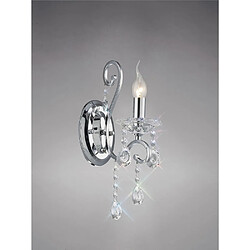 Luminaire Center Applique murale Vela avec interrupteur 1 Ampoule chrome poli/cristal