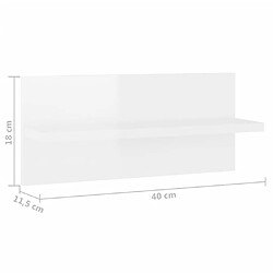 vidaXL Étagères murales 2 pcs blanc brillant bois d'ingénierie pas cher