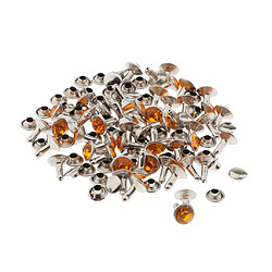 50pcs bouton pression rivets artisanat en cuir pour accessoires de vêtement jaune 7mm