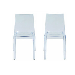 Vente-Unique Lot de 2 chaises empilables LUCINDA - Polycarbonate - Cristal 