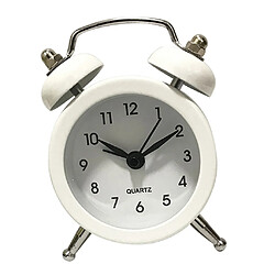 Vintage Double Bell réveil Mute Quartz Time Home Bureau Blanc