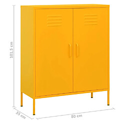 vidaXL Armoire de rangement Jaune moutarde 80x35x101,5 cm Acier pas cher