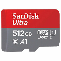 Mgm SanDisk Ultra - Flash-Speicherkarte (microSDXC-an-SD-Adapter inbegriffen) - 512GB - A1 / UHS Class 1 / Class10 - microSDXC UHS-I (SDSQUAC-512G-GN6FA)