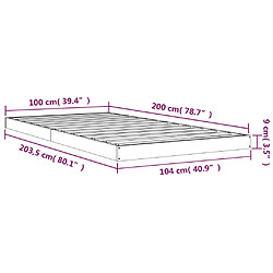 vidaXL Cadre de lit 100x200 cm bois de pin massif pas cher