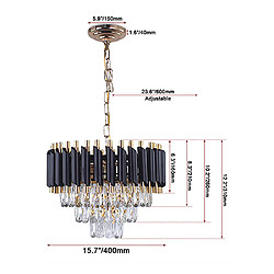 Universal Lustre en cristal Maison Post-moderne Idée Nordique Noir Rond Atmosphère Lampe de salle à manger Lustre de salon