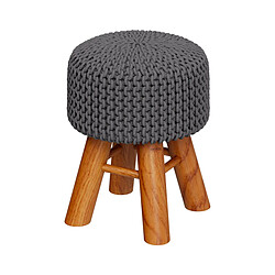 Rendez Vous Deco Petit tabouret tricot Lisa gris foncé