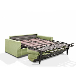 Avis Inside 75 Canapé convertible 2-3 places EXCELLENCE 120 cm sommier lattes matelas MEMORY 18 cm inclus velours vert