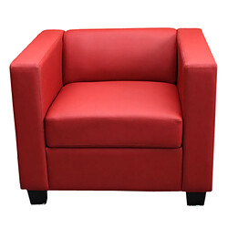 Mendler Fauteuil Club / Lounge Lille, 86x75x70cm ~ simili-cuir rouge 