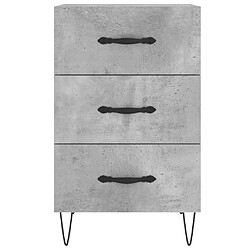 Maison Chic Table de chevet,Table de Nuit,Meuble de Rangement gris béton 40x40x66 cm bois d'ingénierie pas cher