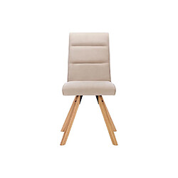 Avis Vente-Unique Lot de 2 chaises en tissu et bois d'hévéa - Beige - KRISSY