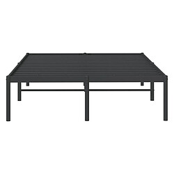 Maison Chic Lit adulte - Lit simple Cadre de lit,Structure du lit Contemporain métal noir 120x200 cm -MN66413 pas cher