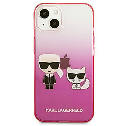 Avis Karl Lagerfeld Gradient Ikonik Karl & Choupette - Coque pour iPhone 13 mini (Rose)