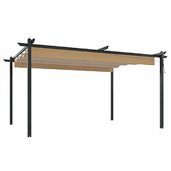 Maison Chic Tonnelle | Pergola de jardin avec toit rétractable 4x3 m Taupe -GKD37015