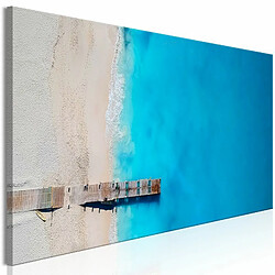 Paris Prix Tableau Imprimé Sea & Wooden Bridge Narrow Blue 40 x 120 cm